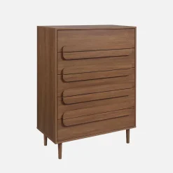 Cómoda vintage con efecto madera y 5 cajones