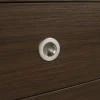Cómoda vintage de madera y acero inoxidable con 5 cajones