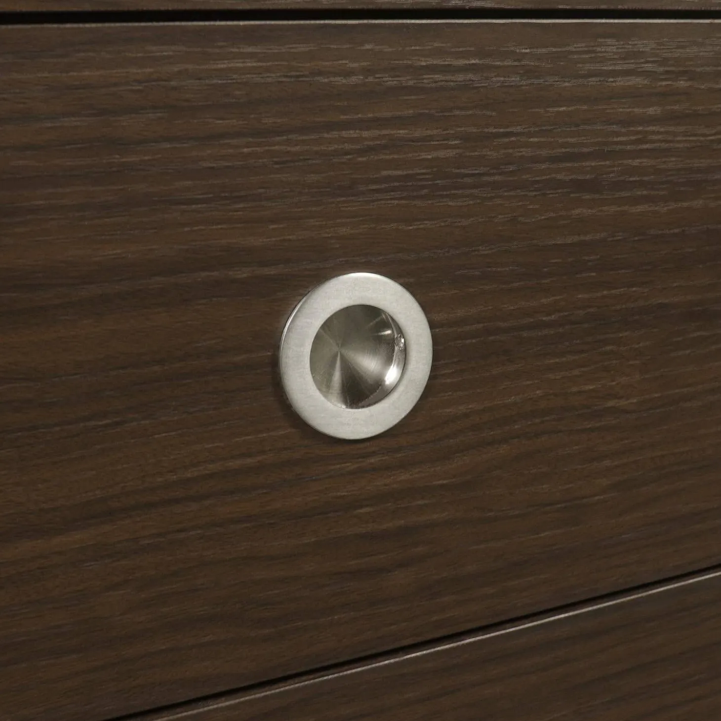 Cómoda vintage de madera y acero inoxidable con 5 cajones