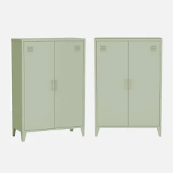Cómoda/armario de metal de 2 puertas, set de 2