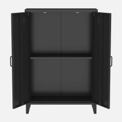 Cómoda/armario de metal de 2 puertas, set de 2