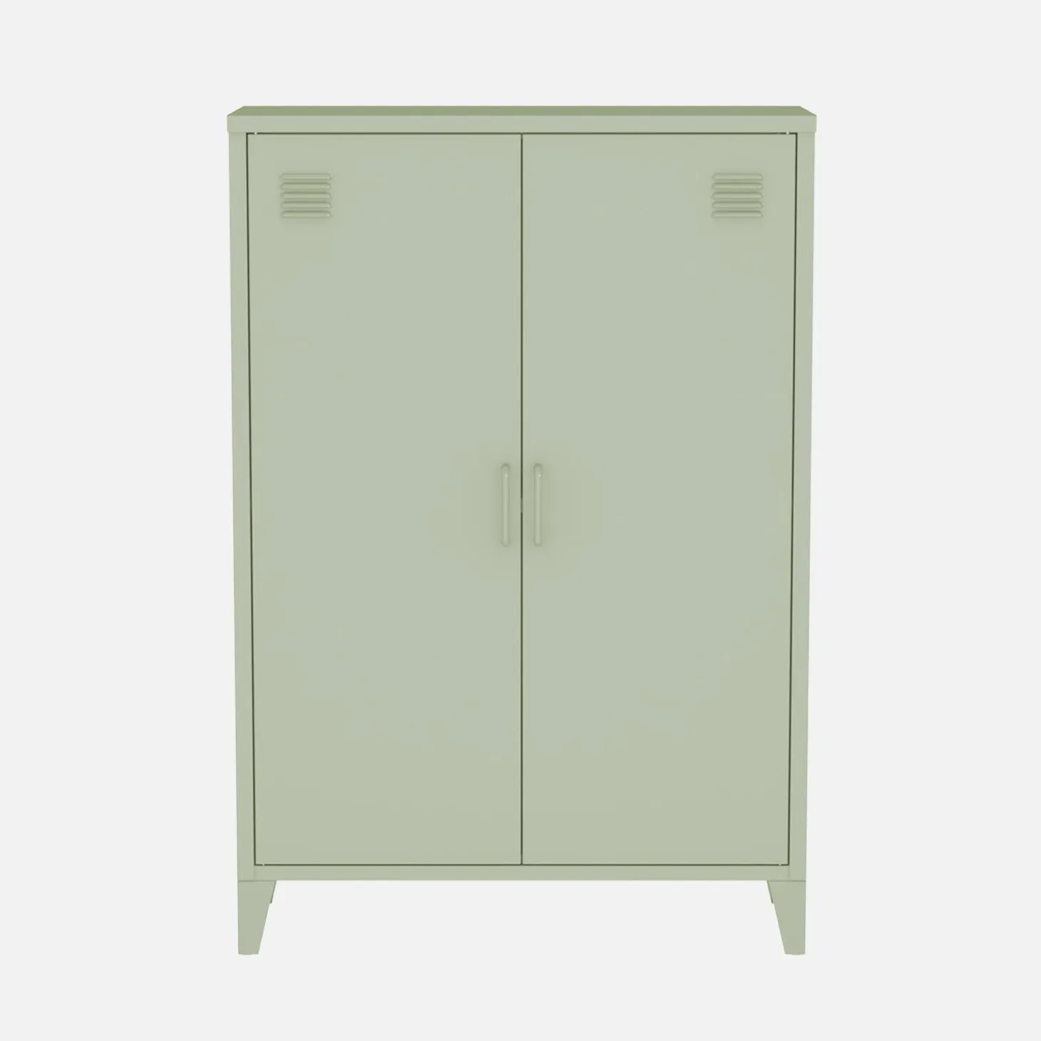 Cómoda/armario industrial de metal con 2 puertas