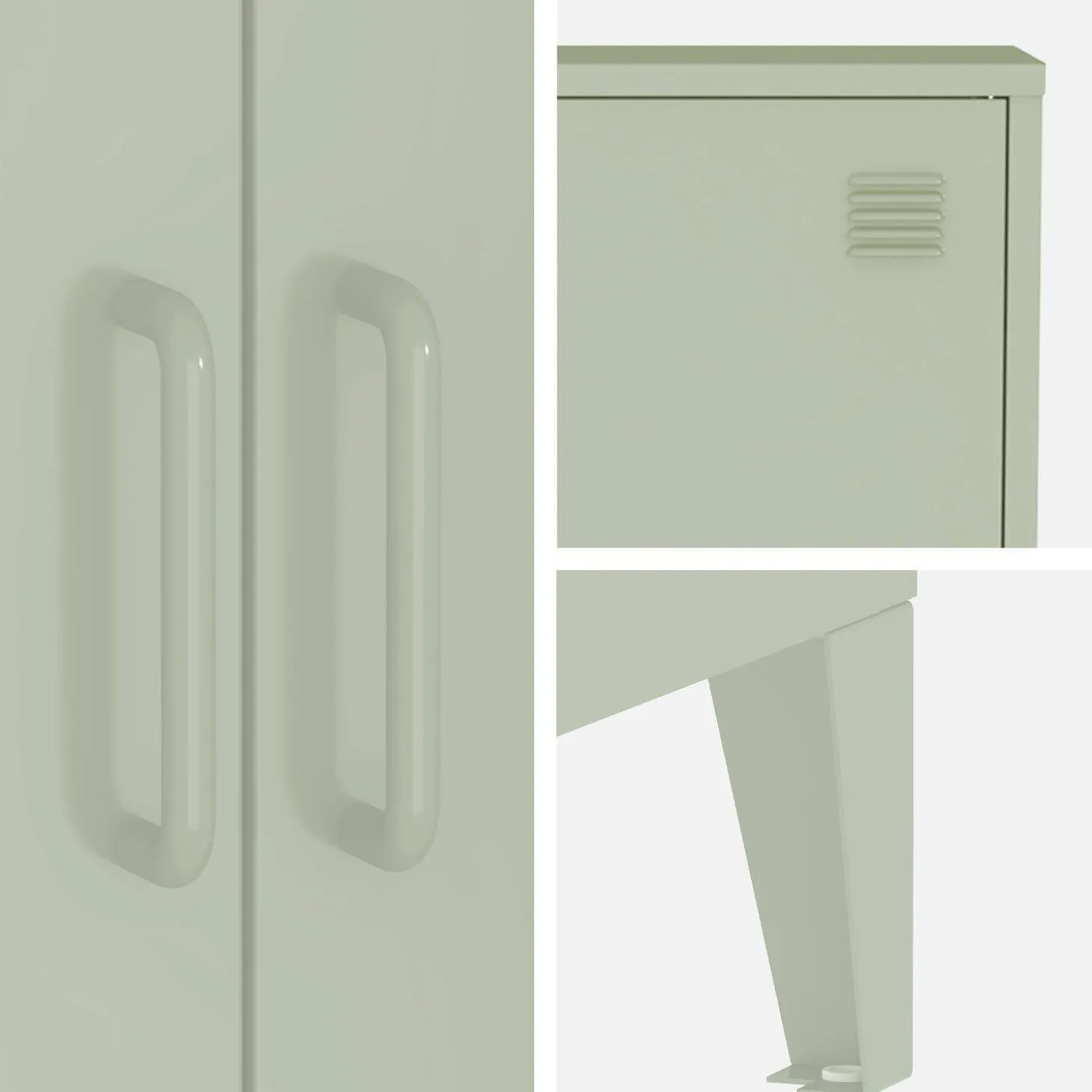 Cómoda/armario industrial de metal con 2 puertas