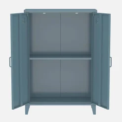 Cómoda/armario industrial de metal con 2 puertas