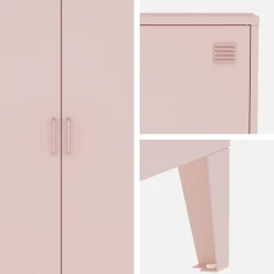 Cómoda/armario industrial de metal con 2 puertas