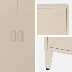 Cómoda/armario industrial de metal con 2 puertas