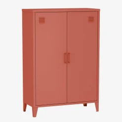 Cómoda/armario industrial de metal con 2 puertas
