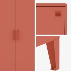 Cómoda/armario industrial de metal con 2 puertas