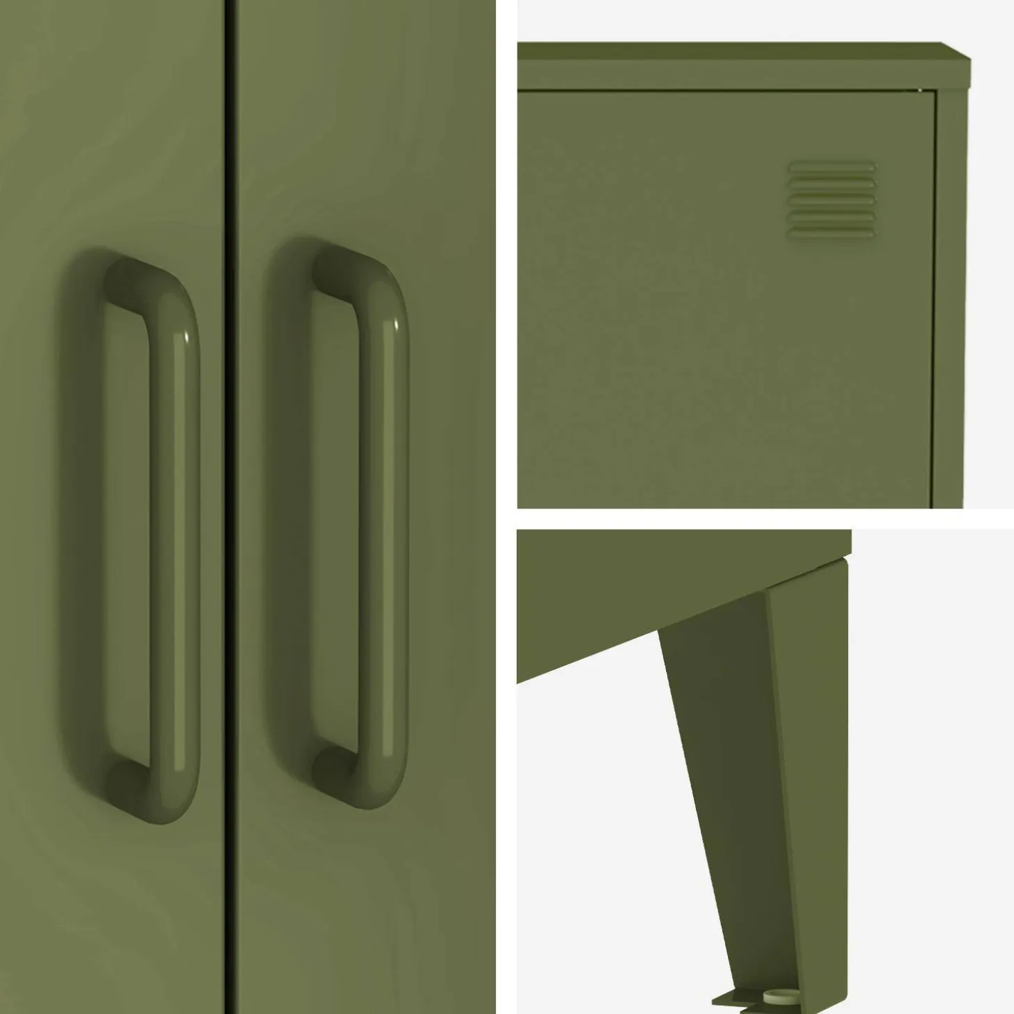 Cómoda/armario industrial de metal con 2 puertas