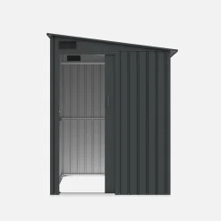 Cobertizo de jardín de acero galvanizado de 2,91m² con puerta corredera y kit de anclaje
