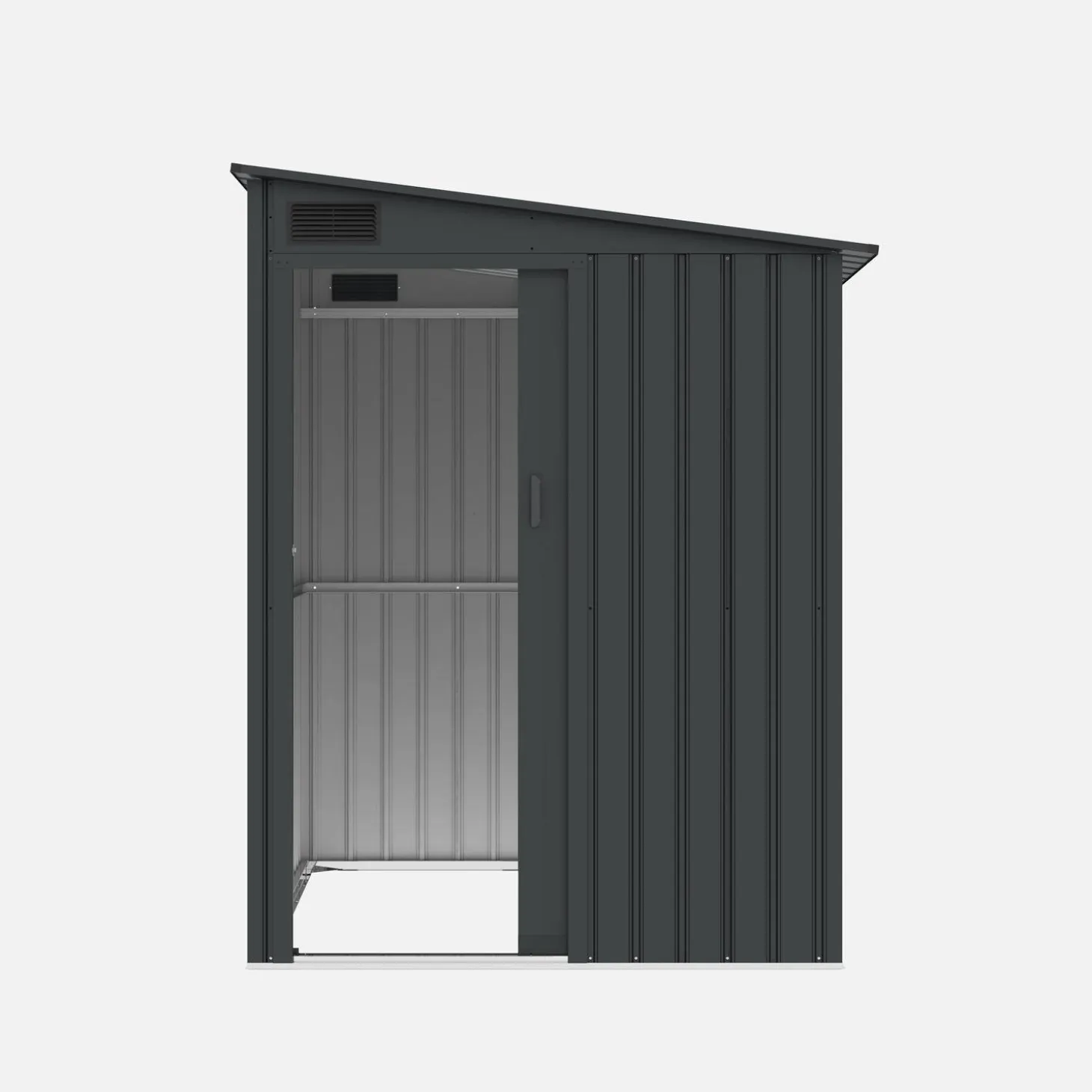Cobertizo de jardín de acero galvanizado de 2,91m² con puerta corredera y kit de anclaje