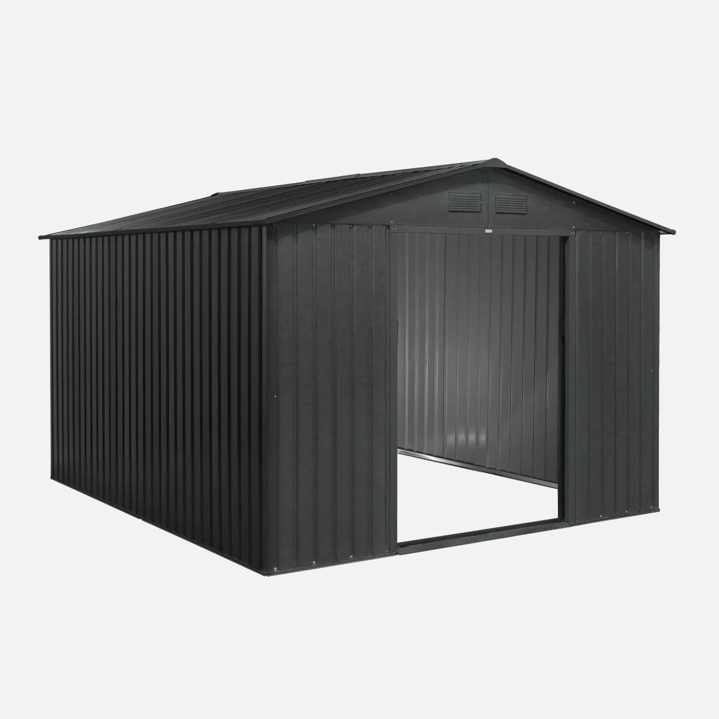Cobertizo de jardín de metal de 8,95 m² con kit de anclaje