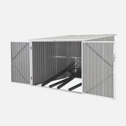 Cobertizo para bicicletas de acero galvanizado con kit de anclaje, 4 bicicletas