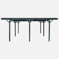 Cochera con extensión de aluminio y policarbonato 30m²