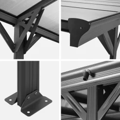 Cochera con techo de aluminio y policarbonato, 15m²