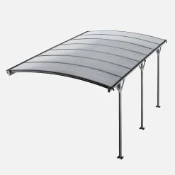 Cochera con techo de aluminio y policarbonato 15m²