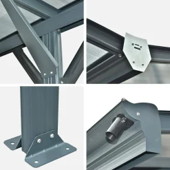 Cochera con techo de aluminio y policarbonato 15m²