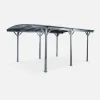 Cochera con techo de aluminio y policarbonato de 15m²
