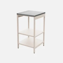 Cocina de exterior de acero con 2 estantes, 49cm