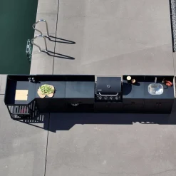 Cocina exterior 6 módulos acero con barbacoa de gas 4 quemadores