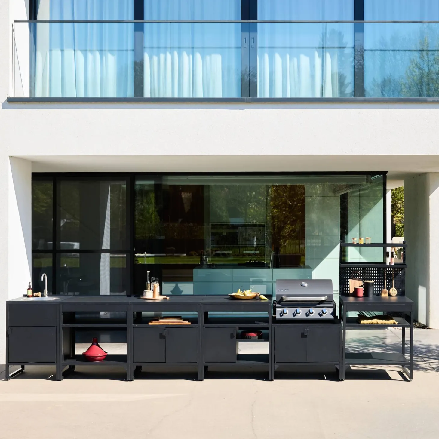 Cocina exterior 6 módulos acero inoxidable