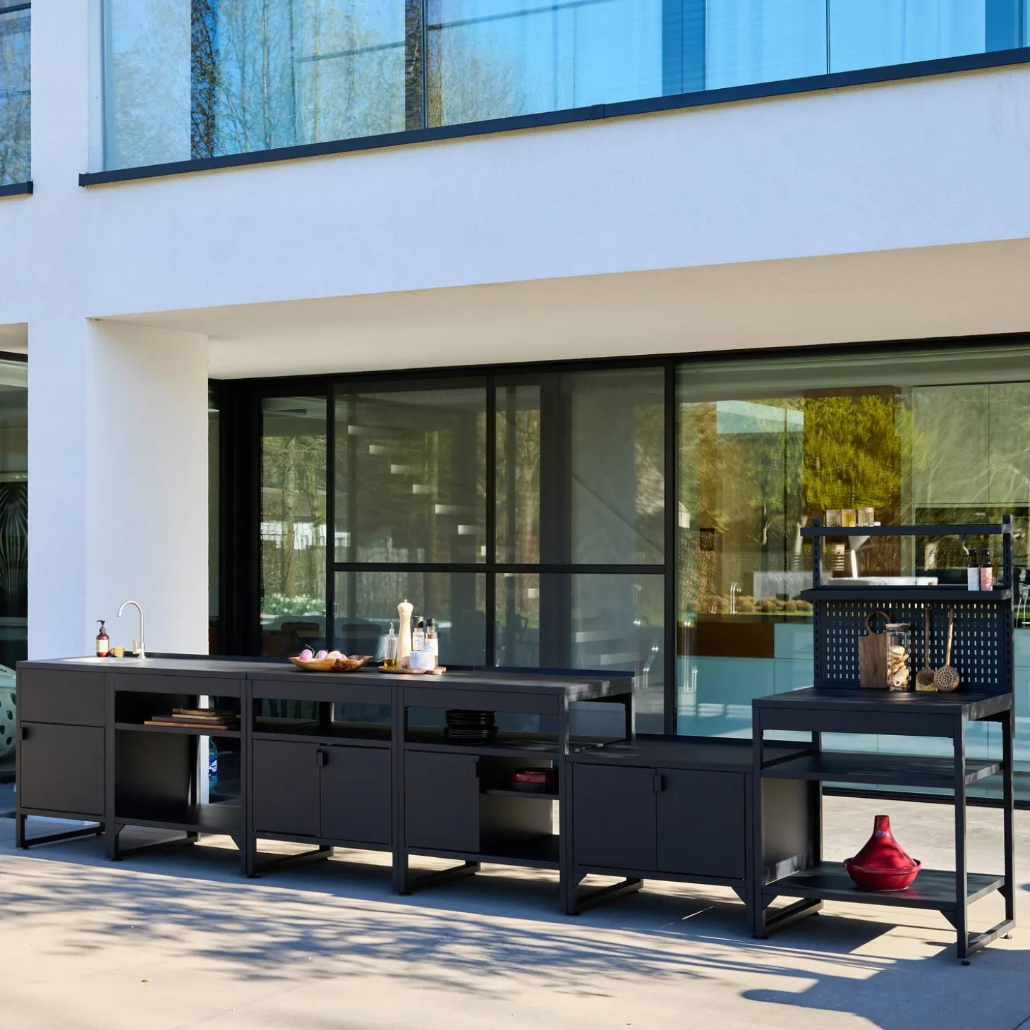 Cocina exterior 6 módulos acero inoxidable