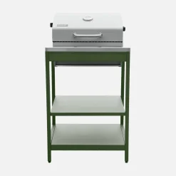 Cocina exterior 6 módulos acero inoxidable con barbacoa de carbón