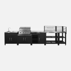 Cocina exterior 5 módulos acero inoxidable con barbacoa gas 4 quemadores