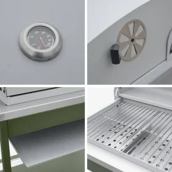 Cocina exterior 3 módulos acero inoxidable con barbacoa de carbón