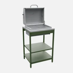 Cocina exterior 3 módulos acero inoxidable con barbacoa de carbón