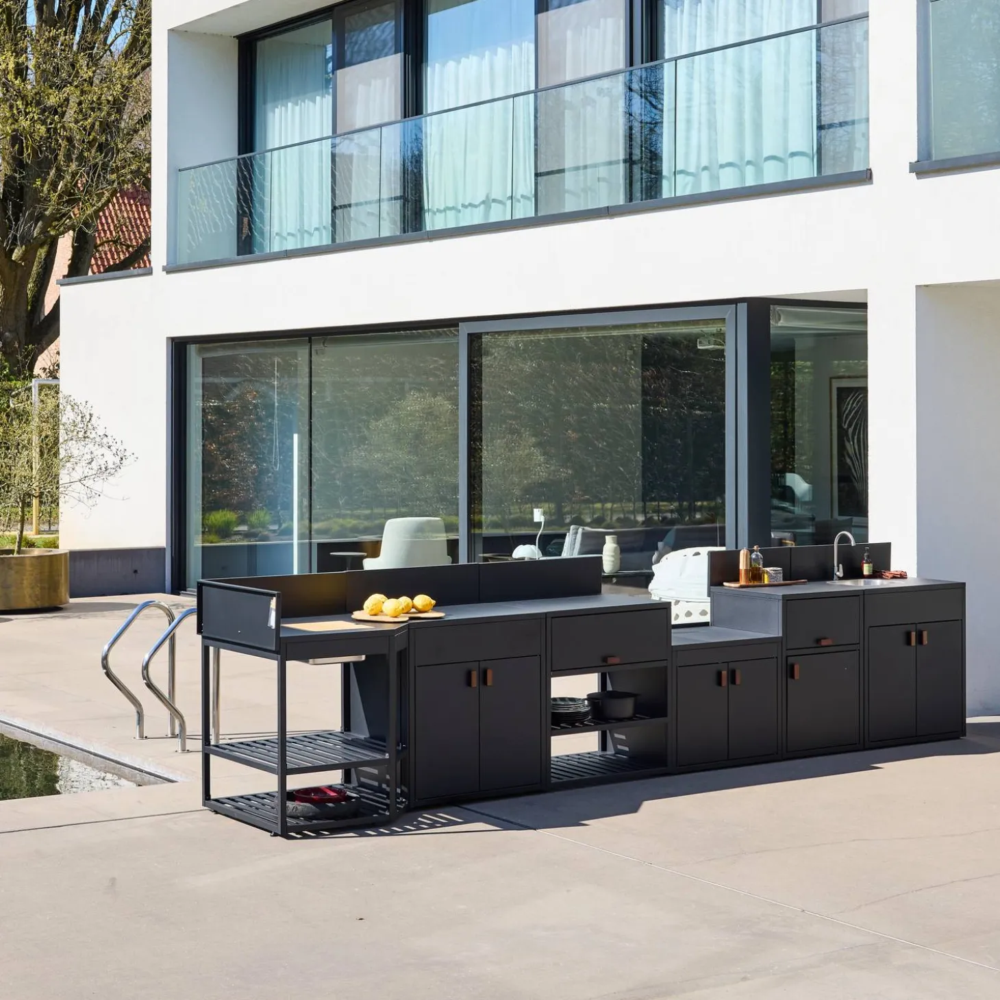 Cocina exterior 6 módulos acero