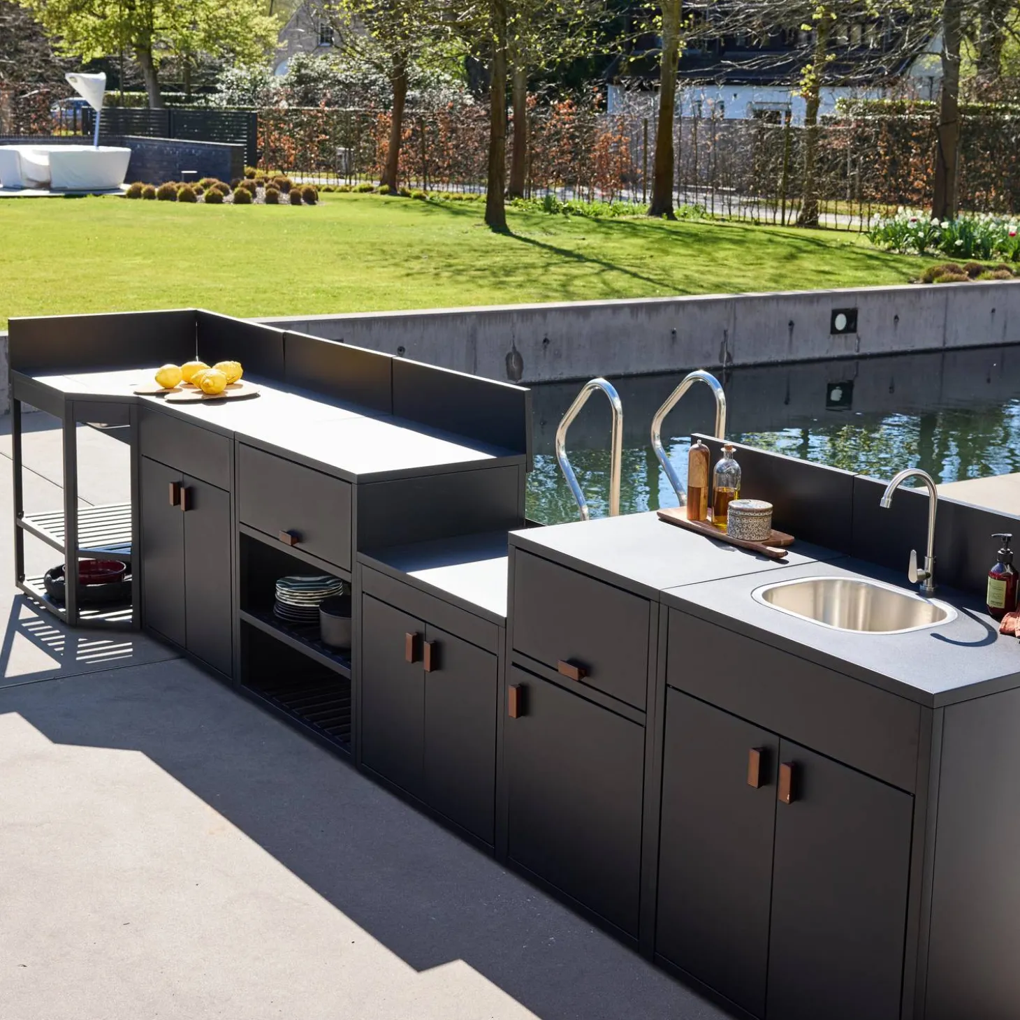 Cocina exterior 6 módulos acero
