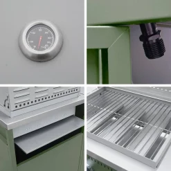 Cocina exterior acero inoxidable barbacoa gas 3 quemadores con fregadero, 2 módulos