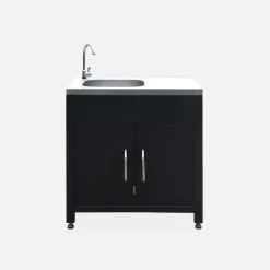 Cocina exterior completa de acero inoxidable de 6 módulos