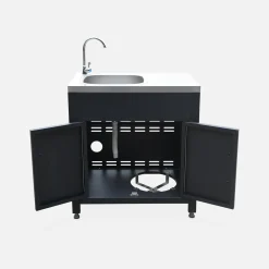 Cocina exterior completa de acero inoxidable de 6 módulos