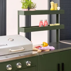 Cocina exterior con barbacoa de gas + 6 módulos de acero inoxidable
