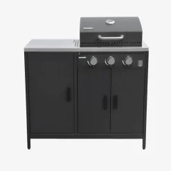 Cocina exterior con barbacoa de gas + 6 módulos de acero inoxidable
