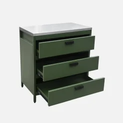 Cocina exterior de acero 3 cajones, 80cm