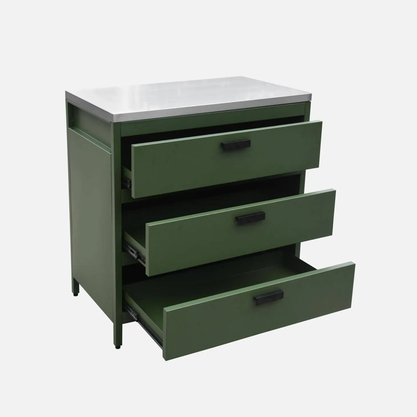 Cocina exterior de acero 3 cajones, 80cm