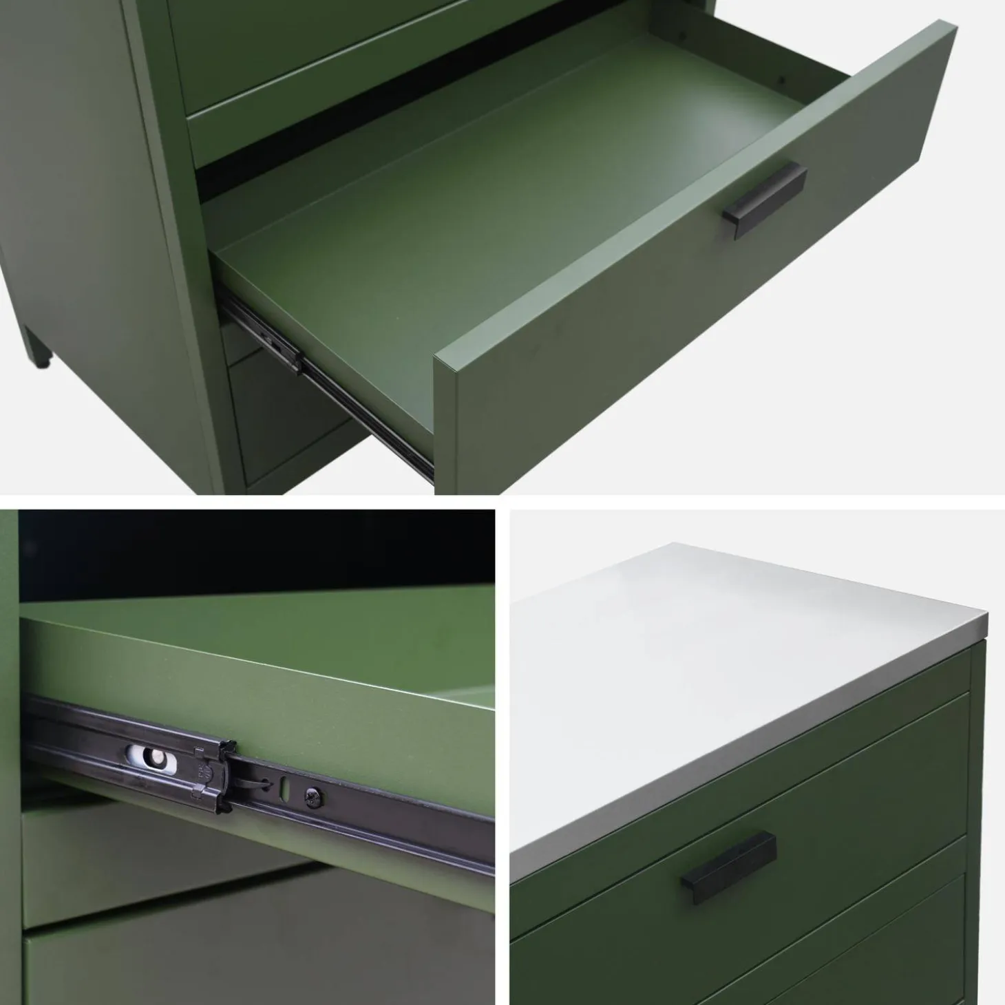Cocina exterior de acero 3 cajones, 80cm