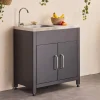 Cocina exterior de acero con fregadero de 80cm