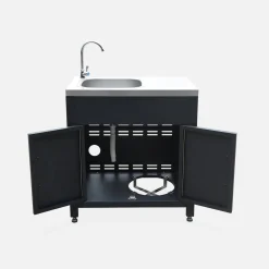 Cocina exterior de acero con fregadero de 80cm