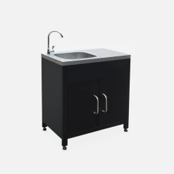 Cocina exterior de acero con fregadero de 80cm