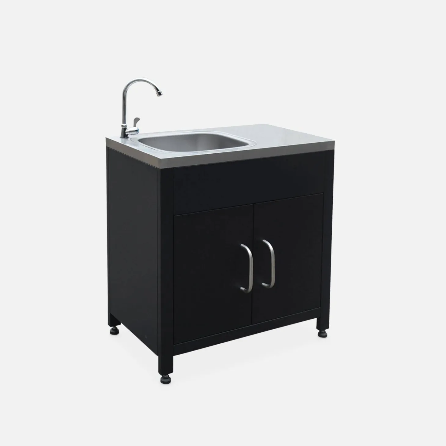 Cocina exterior de acero con fregadero de 80cm