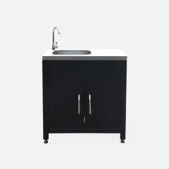 Cocina exterior de acero con fregadero de 80cm