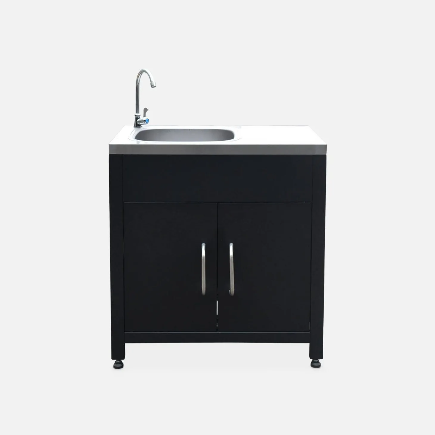 Cocina exterior de acero con fregadero de 80cm