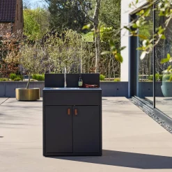 Cocina exterior de acero con fregadero y 2 puertas, 80cm