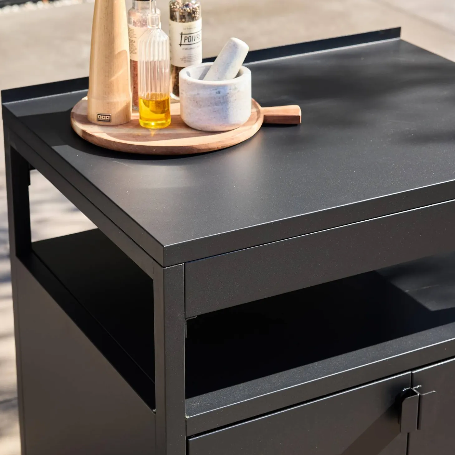 Cocina exterior de acero, 2 puertas, 80cm