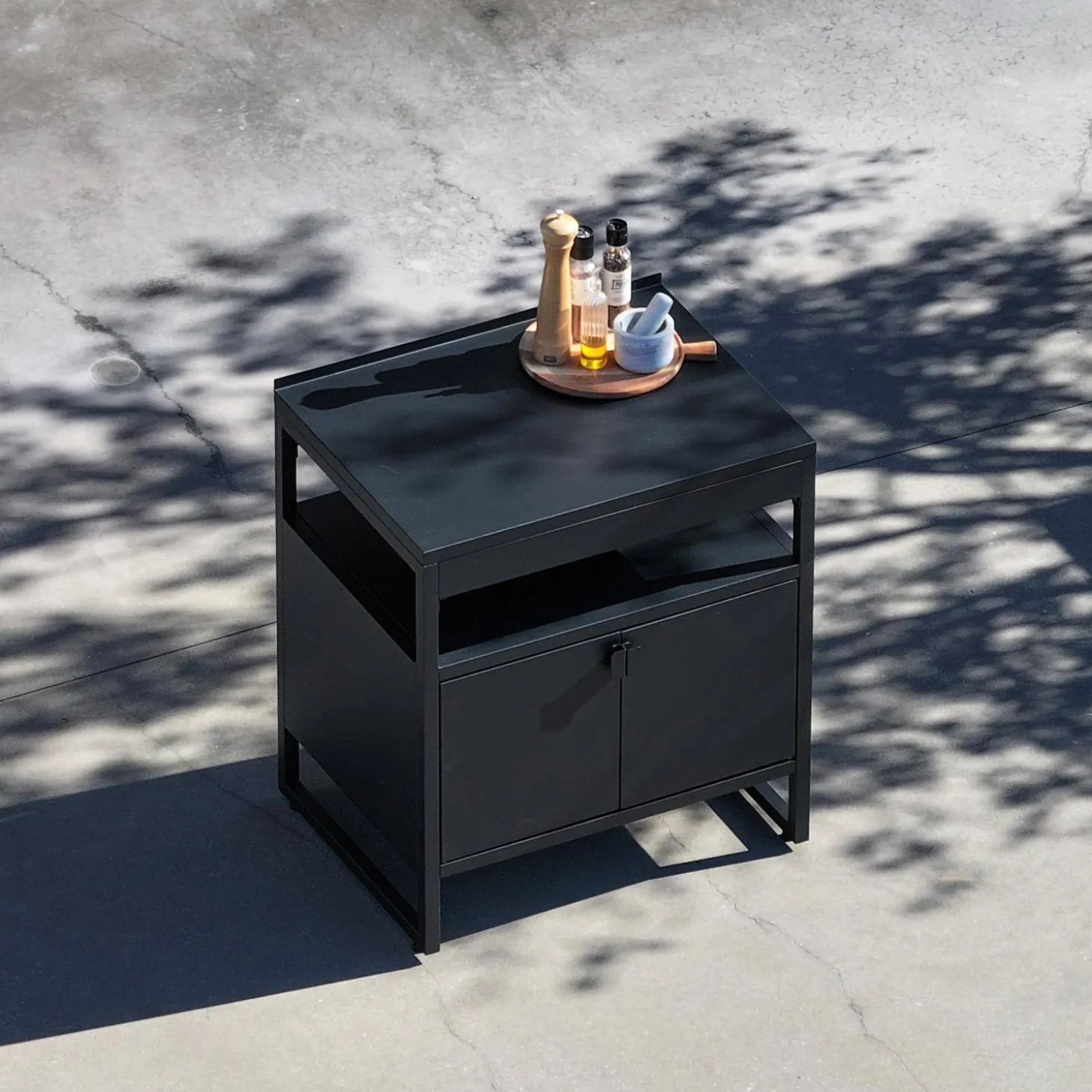 Cocina exterior de acero, 2 puertas, 80cm