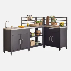Cocina exterior de acero con 4 módulos